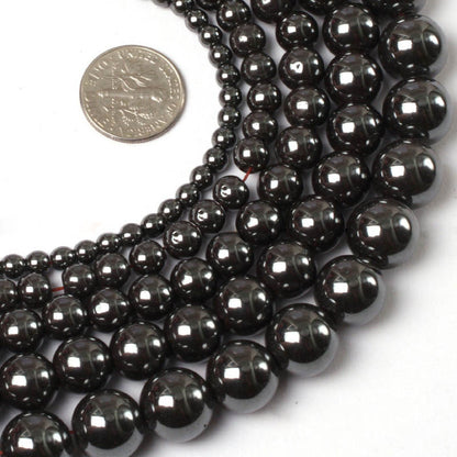 Perles d'hématite magnétiques noires