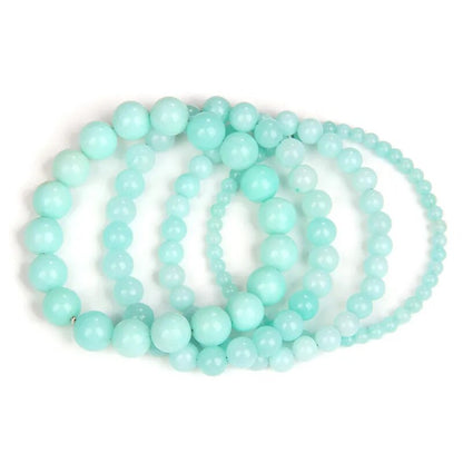 Blue amazonite gemstone stretch bracelet, 4-12mm