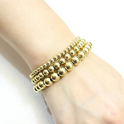 Gold Hematite Gemstone Stretch Bracelet, 6-10mm