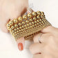 Gold Hematite Gemstone Stretch Bracelet, 6-10mm
