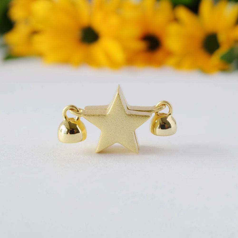 Gold-Plated Sterling Silver Star Magnetic Clasp (1pc)