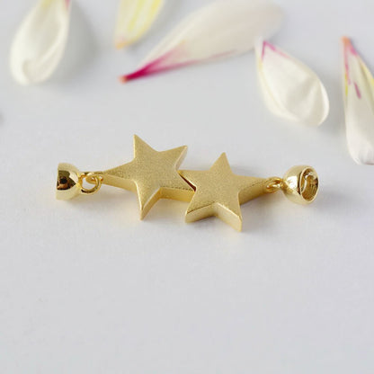 Gold-Plated Sterling Silver Star Magnetic Clasp (1pc)