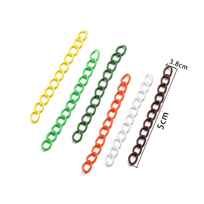 Chaîne d'extension de collier colorée de 5 cm, lot de 30 à 100 pièces