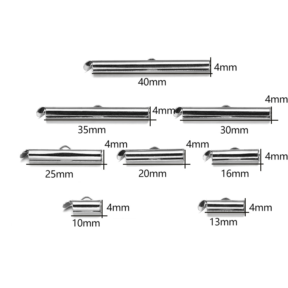 Crimp End Caps Slider Clasp, 30-50pcs