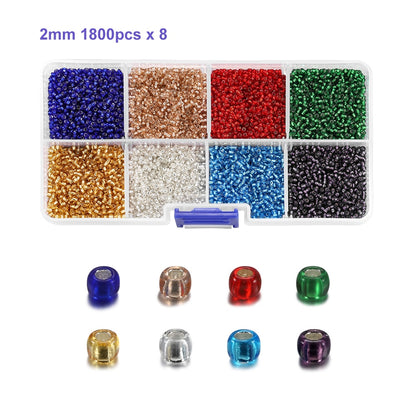 3 mm Charm-Perlen, 9000-teiliges Box-Set