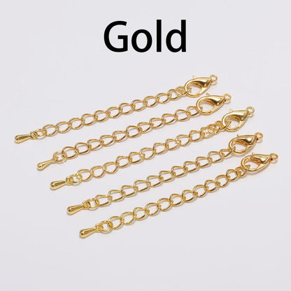 50 70mm Tone Extension Tail Chain Lobster Clasps Connector, 10-20pcs lot