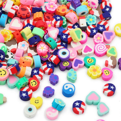 50pcs Mixed Shape Polymer Clay Beads