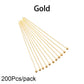16–50 mm goldfarbene Metall-Kugelkopfnadeln, 50–200 Stück