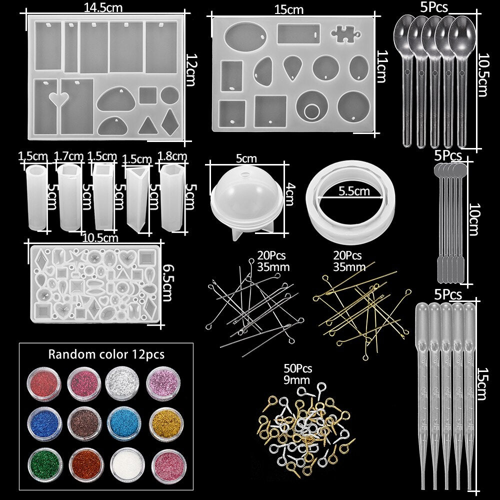 Epoxy Casting Molds Sets, 15-348Pcs