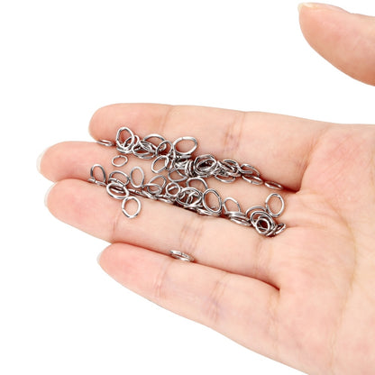 2.5-5mm Stainless Steel Olive Jump Rings, 200pcs