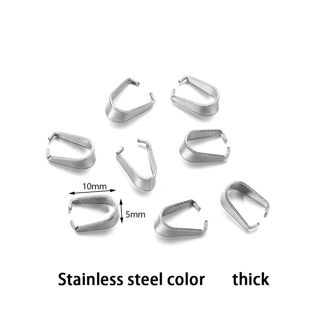 Stainless Steel Pendant Pinch Bail, 50-100pcs