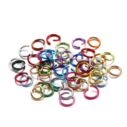 300pcs 6-10mm Aluminum Soft Open Loop Jump Rings