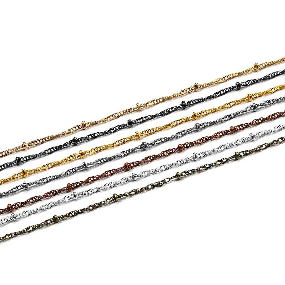 Perle de collier de chaîne à billes de 1,8 mm, lot de 5 m