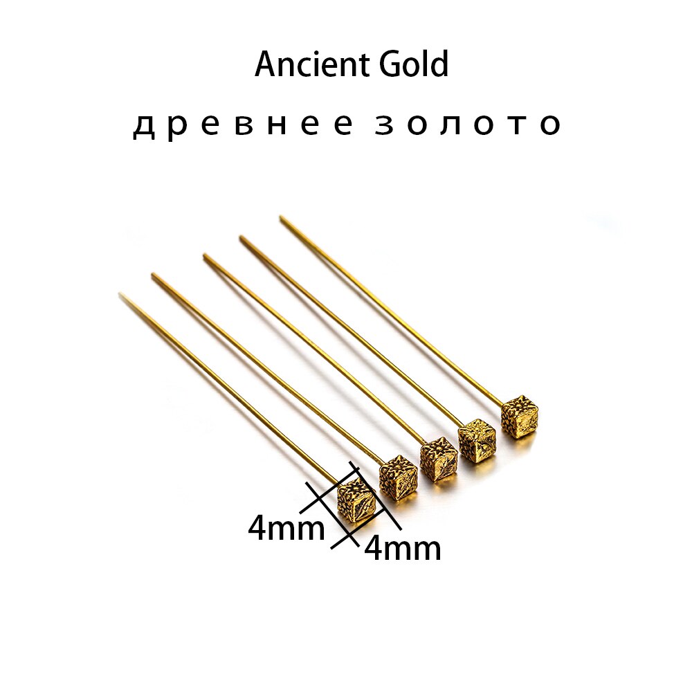 50mm Gold Flower Head Pins, 20pcs