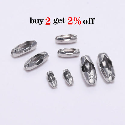 Stainless Steel Ball Chain Connector Clasps 1.5-3.2mm, 50pcs