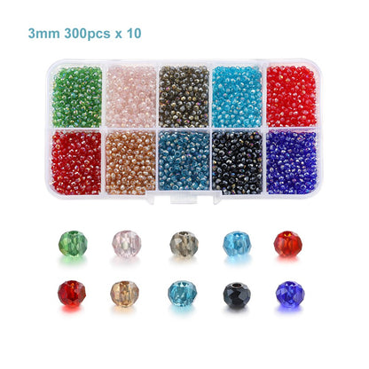 3 mm Charm-Perlen, 9000-teiliges Box-Set