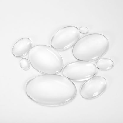 5-50pcs 10-50mm Oval Transparent Glass Cabochon