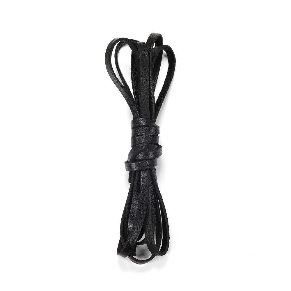 2 4 6 8 10 mm Width Flat Genuine Cow Leather Cord, 2M lot