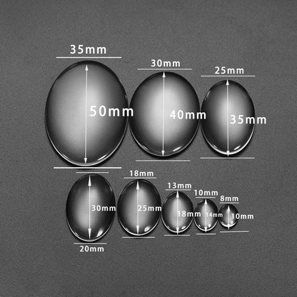 5-50pcs 10-50mm Oval Transparent Glass Cabochon