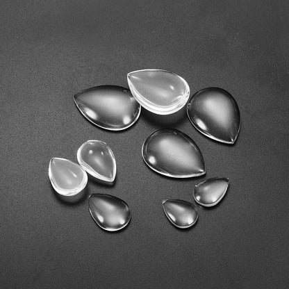 30 cabochons en verre transparent en 3 tailles.