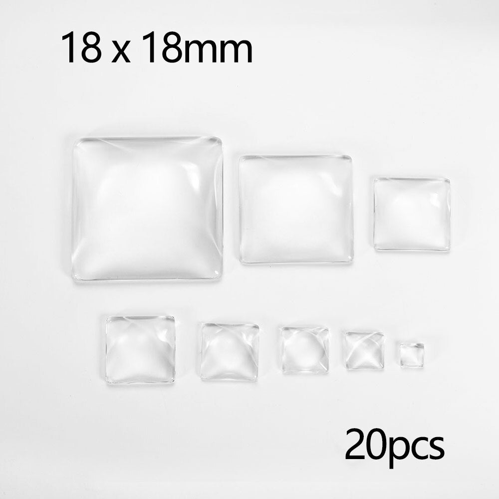 5–50 verschiedene transparente Glas-Cabochons