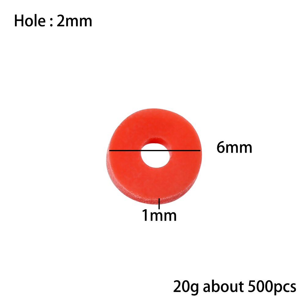 6 mm flache, runde Polymerharz-Tonperlen