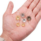 Rhodium-Blumen-Perlenkappen, 11–14 mm, 100 Stück