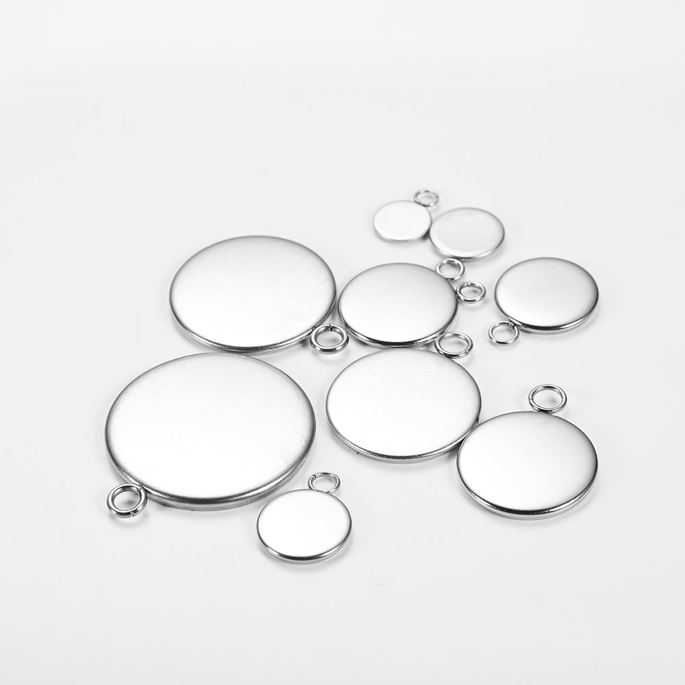 20pcs 6-25mm Stainless Steel Cabochon Base Tray
