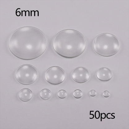 5–50 verschiedene transparente Glas-Cabochons