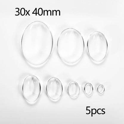 5 à 50 cabochons en verre transparent assortis