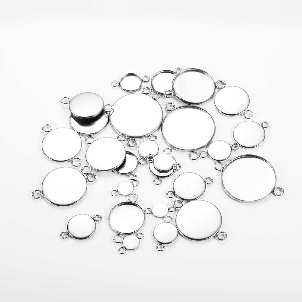 20pcs 6-25mm Stainless Steel Cabochon Base
