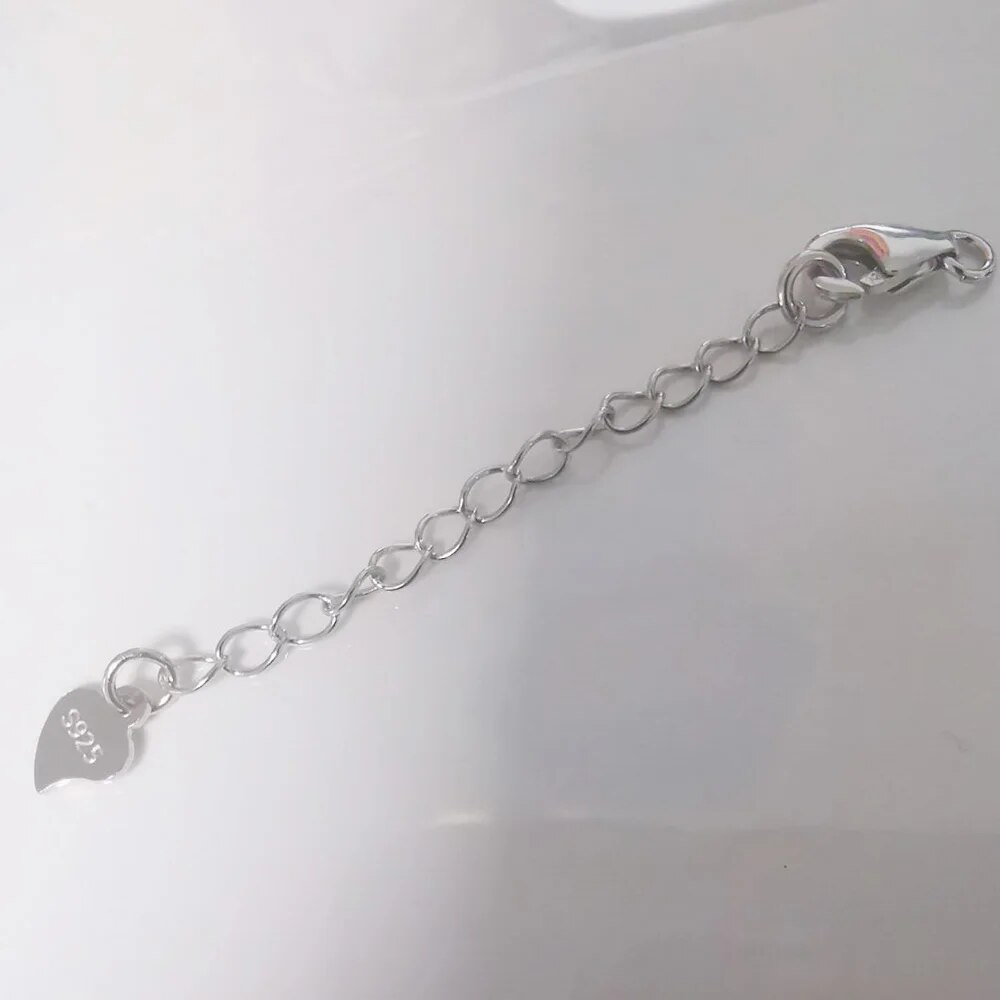 Lobster Trigger Clasp with Extender Chain  Rhodium plated
