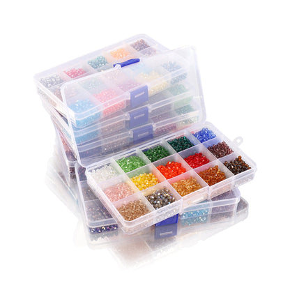 Kit de perles toupies en verre 4 mm, 3000 pièces