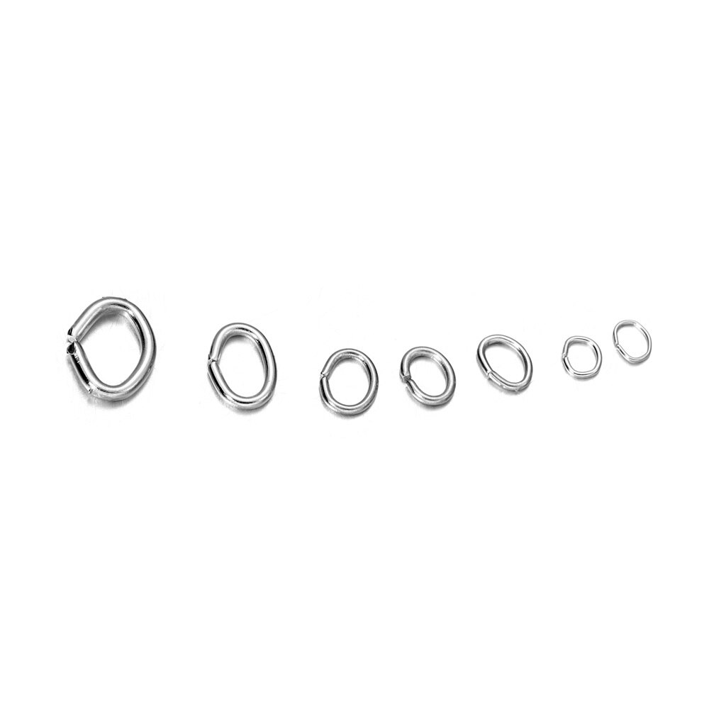 2.5-5mm Stainless Steel Olive Jump Rings, 200pcs