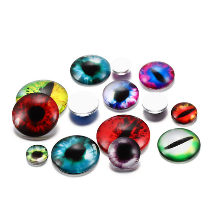 20PCS 8-20mm Mixed Colors Glass Cabochon for DIY