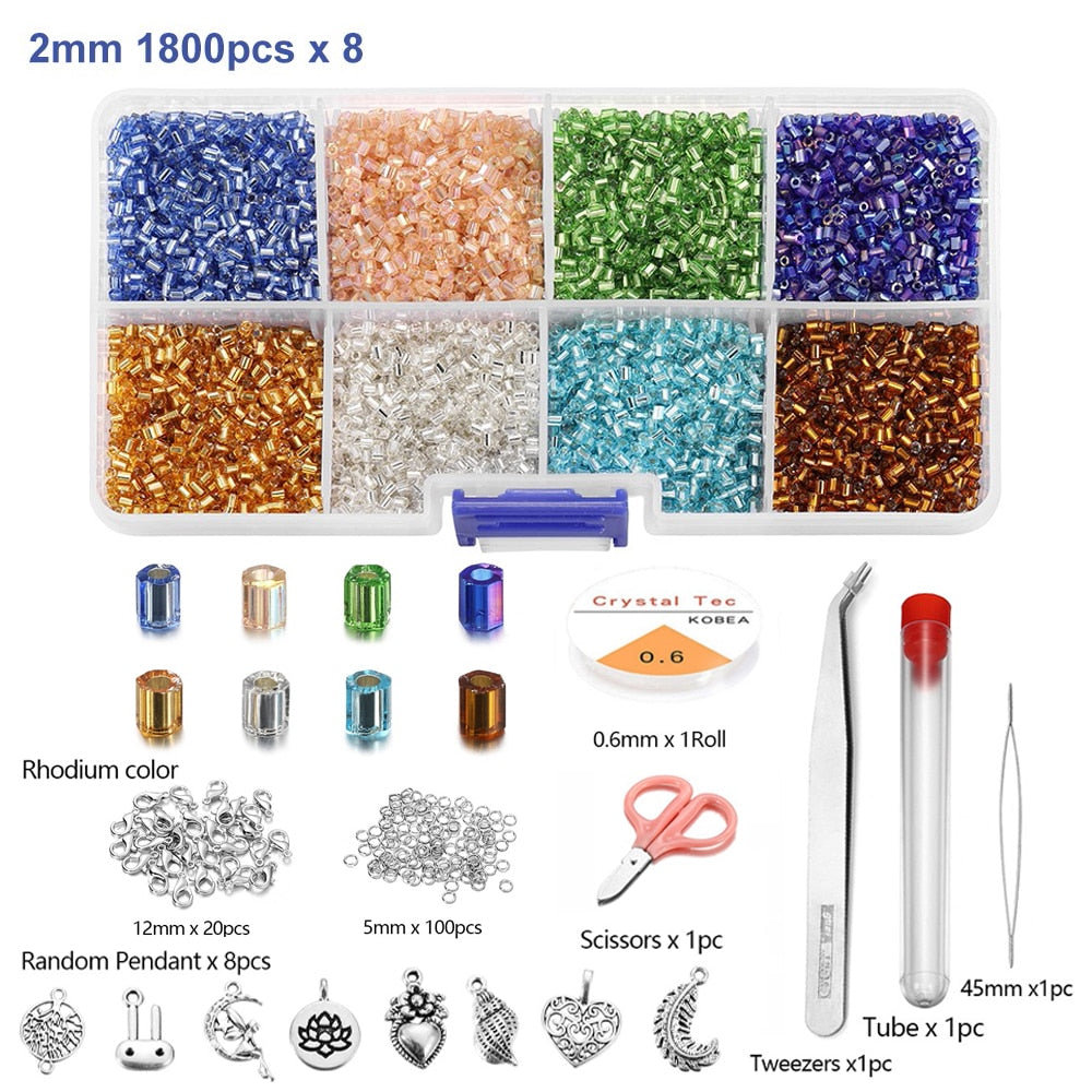 2mm Czech Glass Seed Beads Set