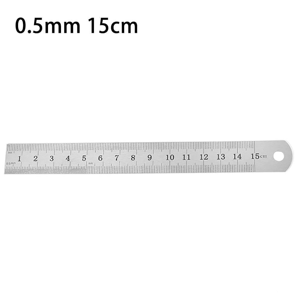 Precision Double-Sided Stainless Steel Measuring Ruler, 15/20/30cm, 1pcs