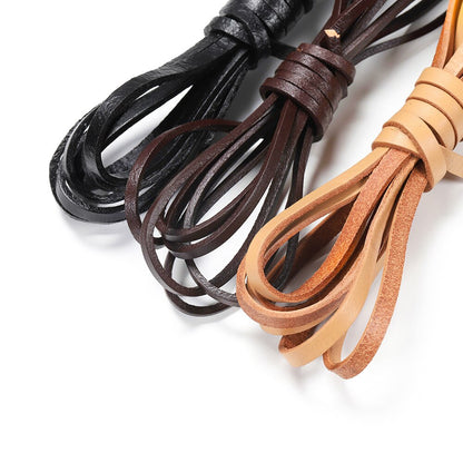 2 4 6 8 10 mm Width Flat Genuine Cow Leather Cord, 2M lot