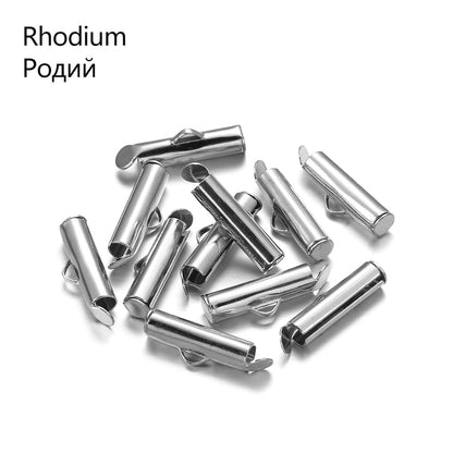 Crimp End Caps Slider Clasp, 30-50pcs