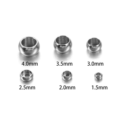 Edelstahl-Stopper-Abstandsperlen 1,5 2,5 4 mm, 120 Stück
