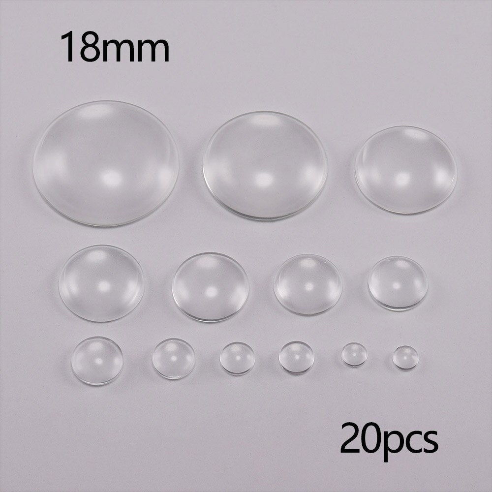 5–50 verschiedene transparente Glas-Cabochons