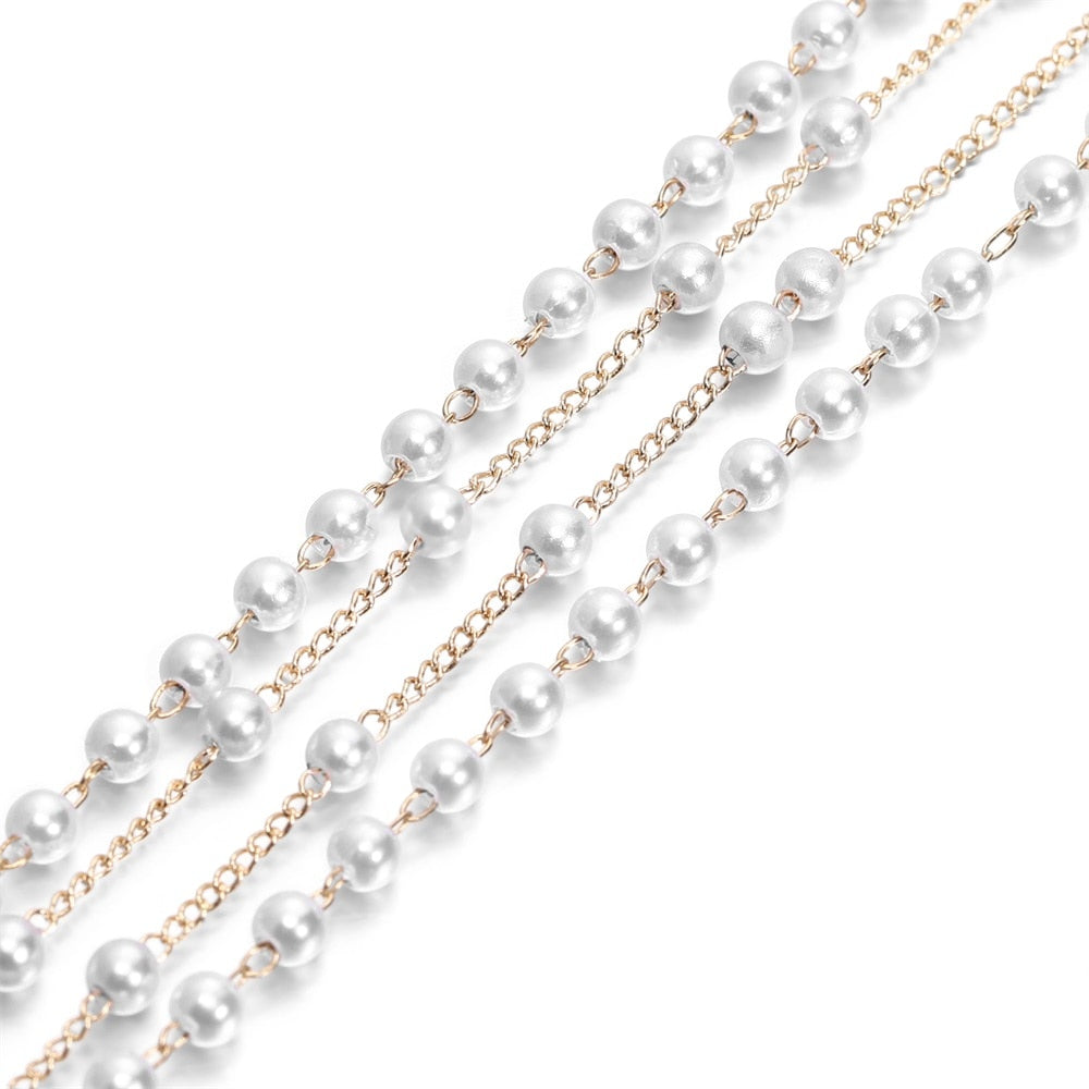 Chaîne de perles d'imitation, sachet de 50-500 cm