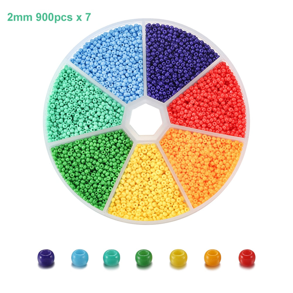 2mm Glass Seed Beads 6300pcs Set