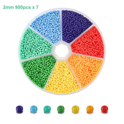 2mm Glass Seed Beads 6300pcs Set