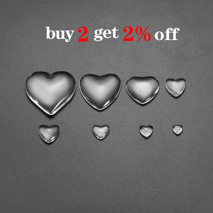 10-50pcs Heart Glass Cabochon 6-30mm for Jewelry