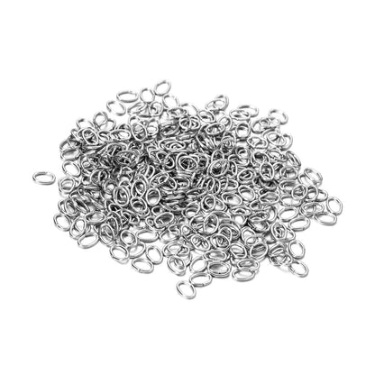 2.5-5mm Stainless Steel Olive Jump Rings, 200pcs