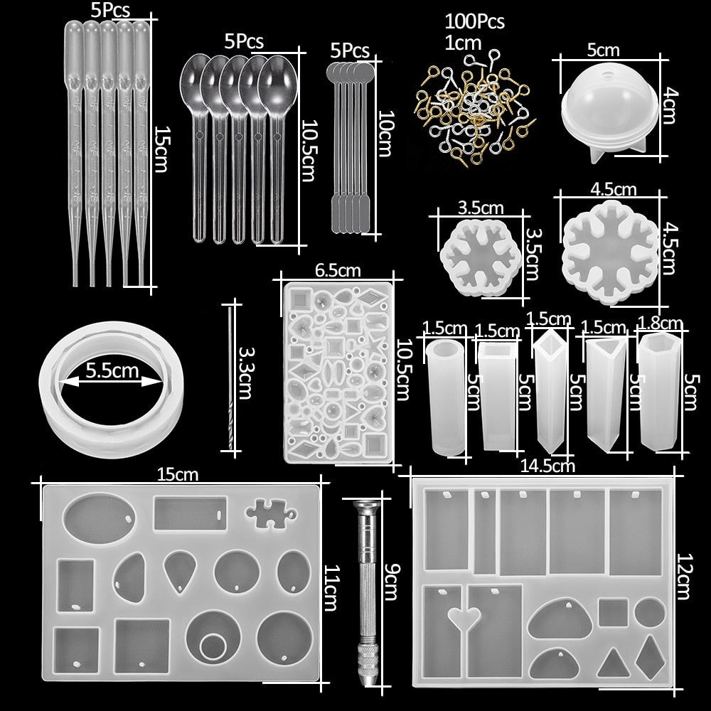 Epoxy Casting Molds Sets, 15-348Pcs