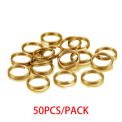 50-100pcs, 6-12mm Steel Double Loop Jump Rings