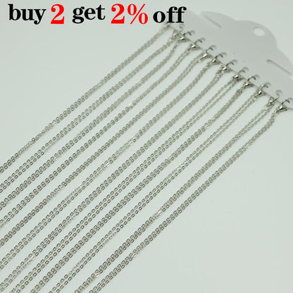 White K Lobster Clasp Necklace Charm 12Pcs Pack 40cm