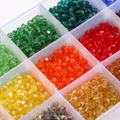 Kit de perles toupies en verre 4 mm, 3000 pièces